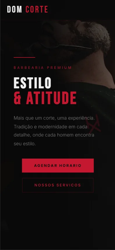 Preview do site Barbearia Frontend