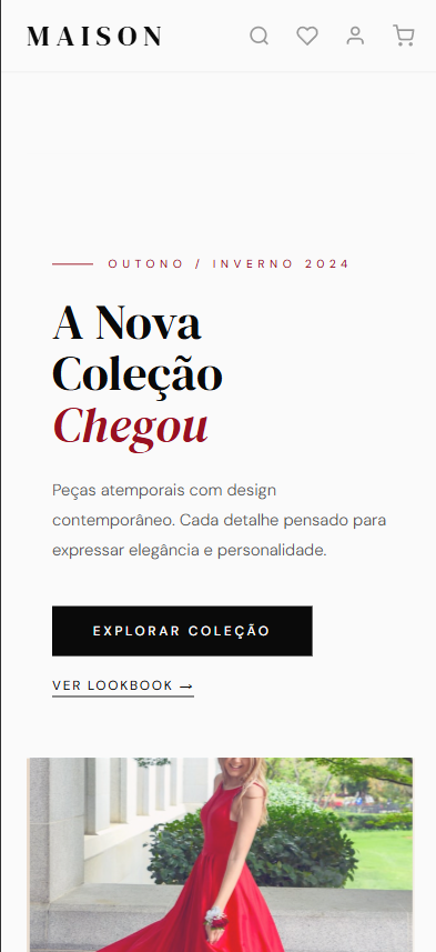 Preview do site Loja de Moda Frontend