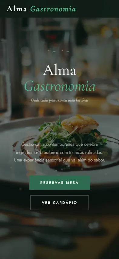 Preview do site Restaurante Frontend